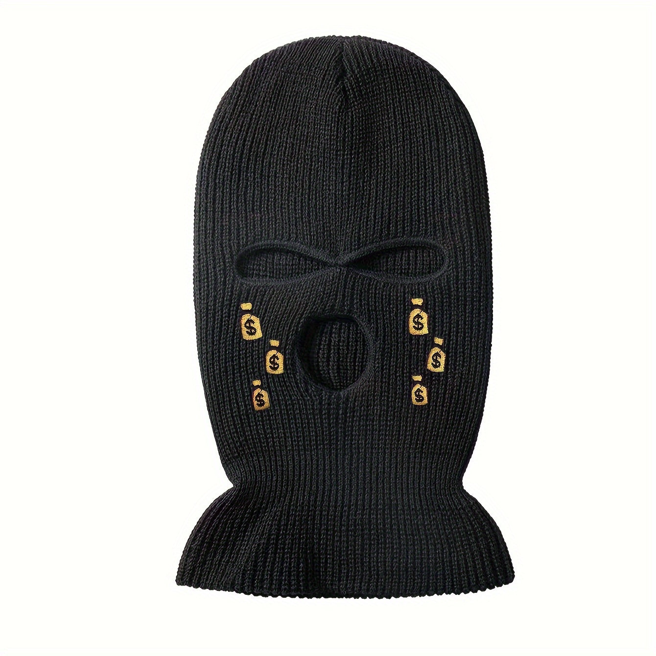 Breathable Embroidered Balaclava Hat Windproof Full Face Mask for Cycling Skiing