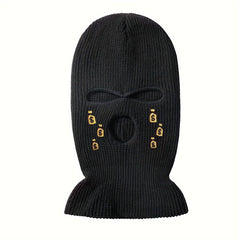 Breathable Embroidered Balaclava Hat Windproof Full Face Mask for Cycling Skiing