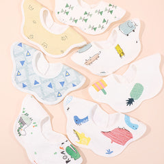 5pcs Fabric Baby Scarf Burp Cloth Bandana Bibs Newborn Printed Pattern