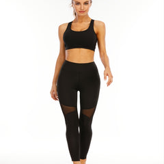 High Stretch Yoga Pants Mesh Stitching Leggings