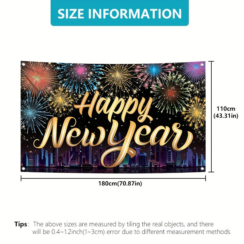 1pc Happy New Year Banner Large Party Wall Hanging Decoration