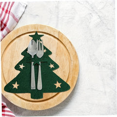 5pcs Christmas Tree Cutlery Holders Felt Fork Spoon Bags