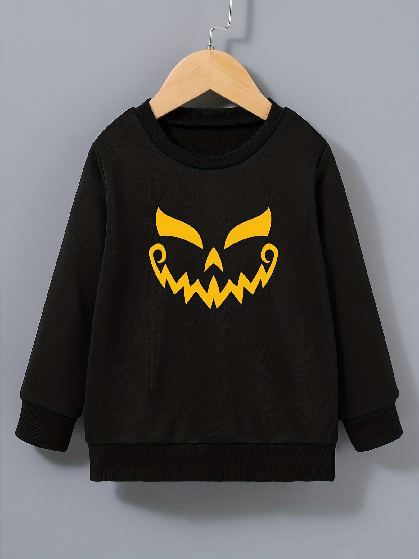 Boys Halloween Pumpkin Sweatshirt Long Sleeve Pullover
