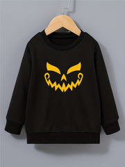 Boys Halloween Pumpkin Sweatshirt Long Sleeve Pullover
