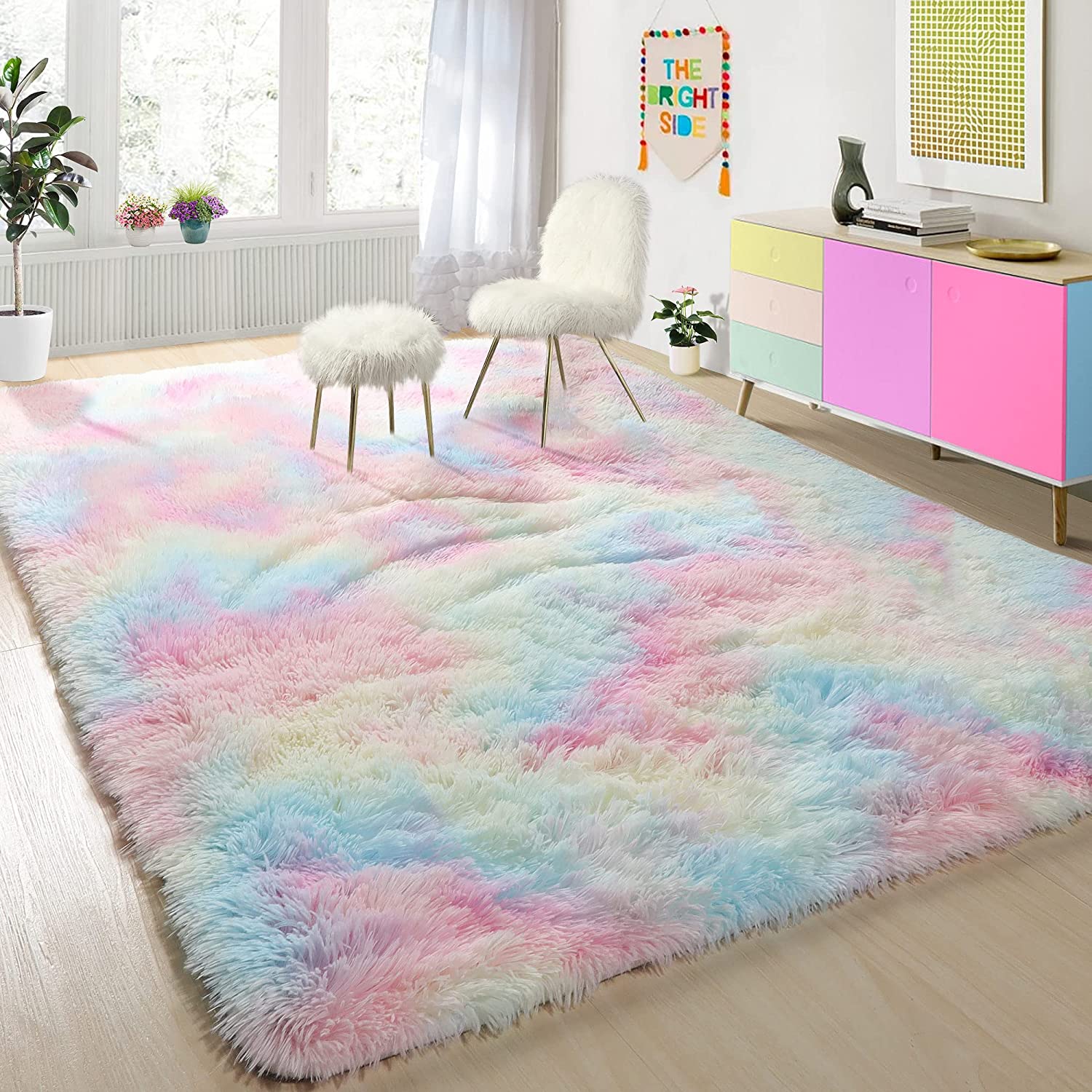 Furry Floor Mat Shaggy Fluffy Ultra Soft Large Indoor Carpet