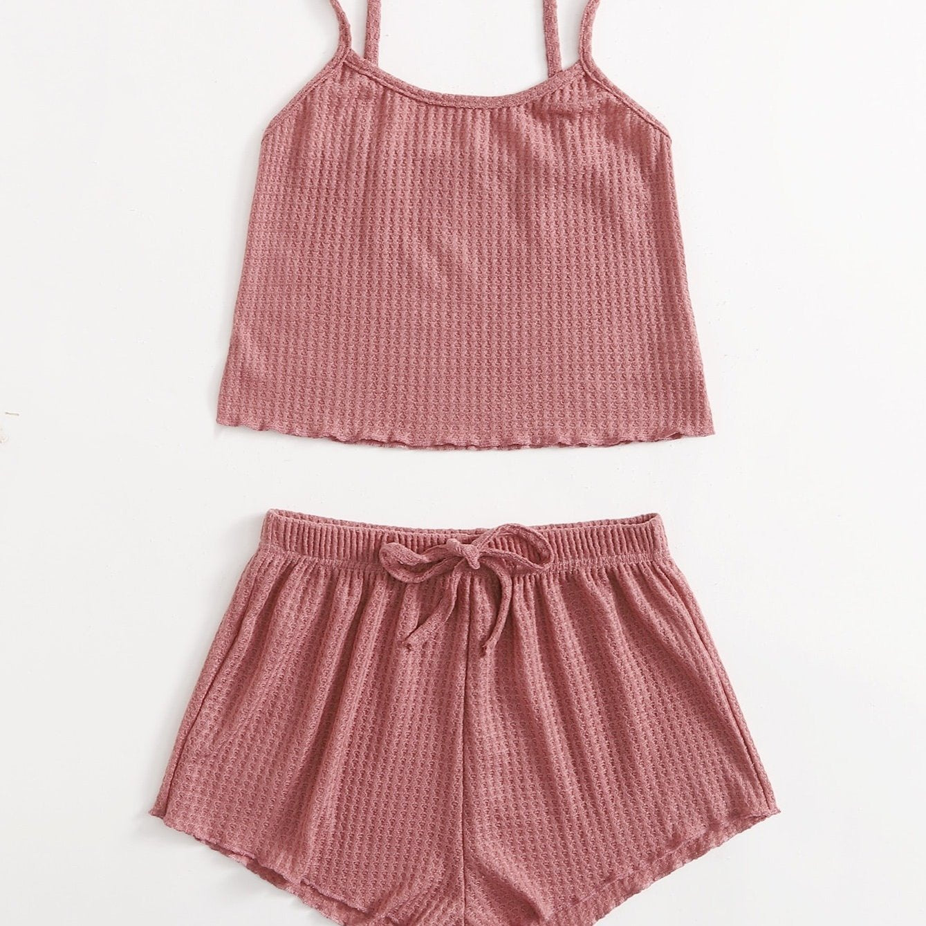 Textured Pajama Set Cami Top & Shorts Women's Sleepwear