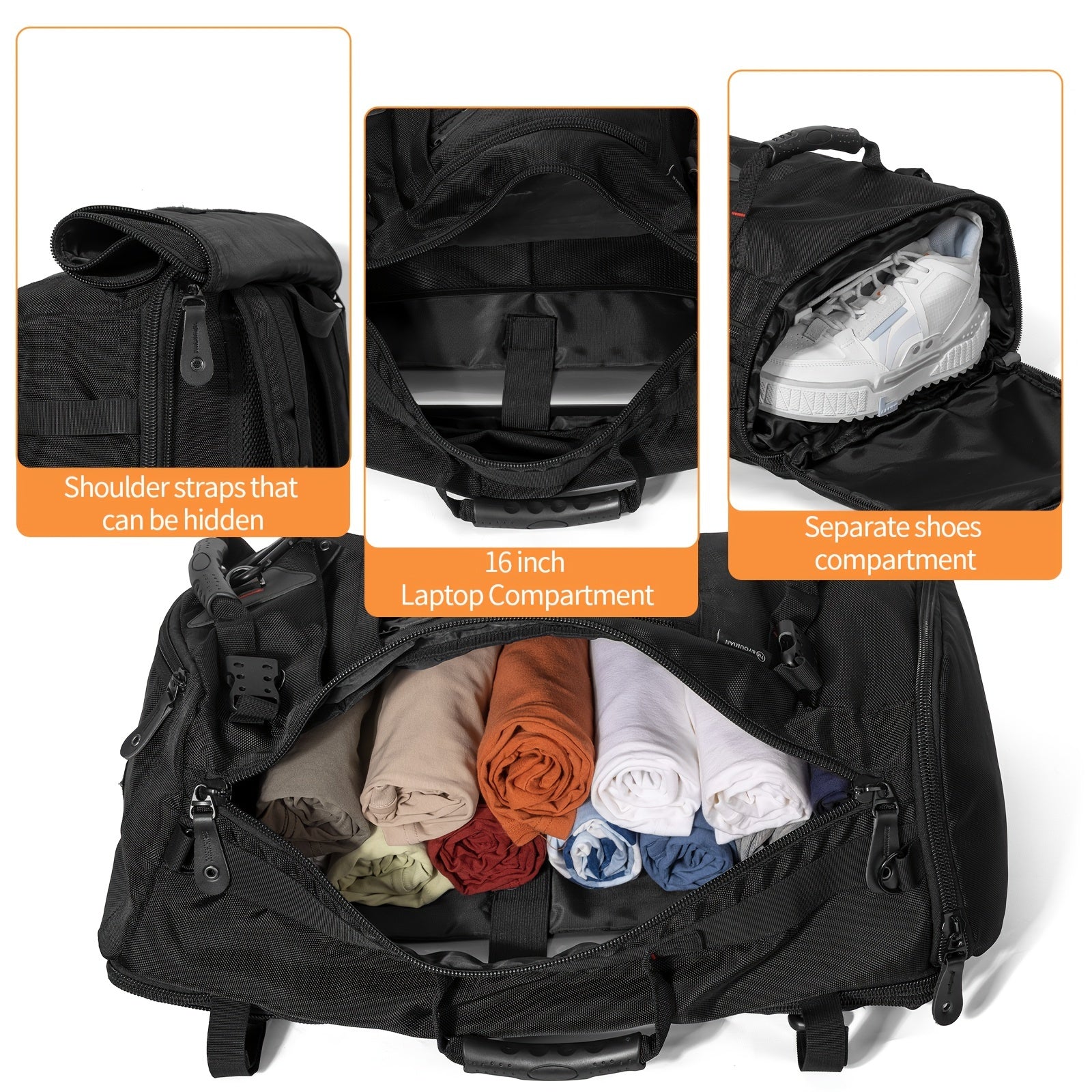 Travel Backpack Carry On Duffle Bag Fit For 39 62 Cm Laptop Men Hiking Airplane