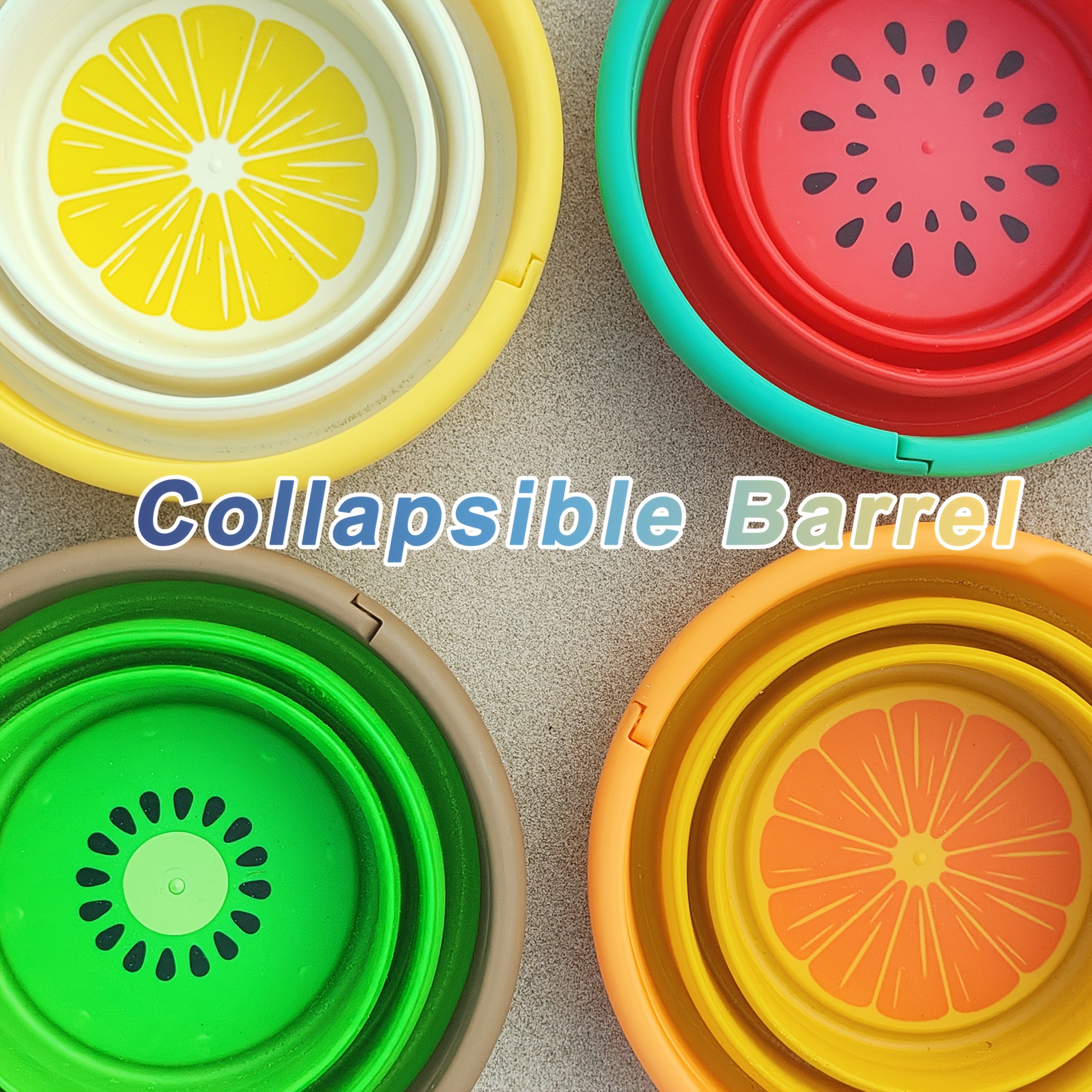 LASIVE Folding Beach Bucket Collapsible PP Barrel for Kids