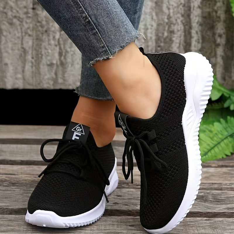 Women's Breathable Mesh Sneakers Casual Lace Up Running Shoes Lightweight