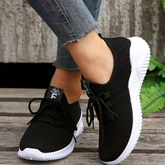 Women's Breathable Mesh Sneakers Casual Lace Up Running Shoes Lightweight