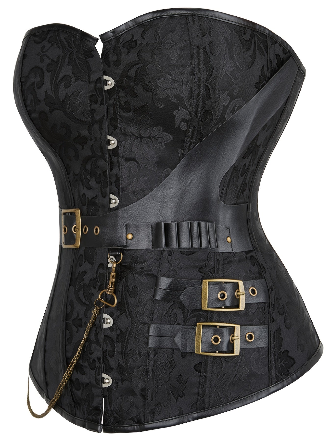 Gothic Corset Women's Plus Chain Decor Lace Up Waist Training