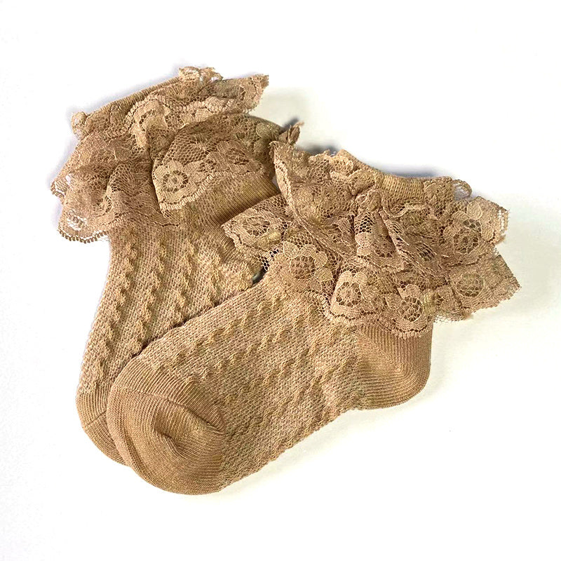 Infant Girls Ruffle Lace Socks Dressy Short Socks