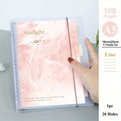 A5 B5 54 Sheets PP Multicolor Coil Loose leaf Notebook