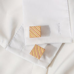 Square Striped Cufflinks for Men's French Shirt