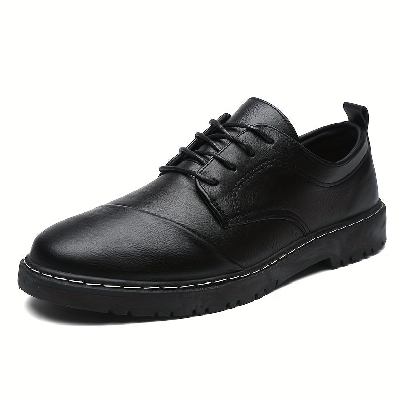 Men's PU Leather Derby Shoes Lace Up Front For Office Business Formal