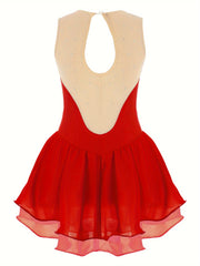 Girls Sleeveless Dance Skating Dress Comfortable