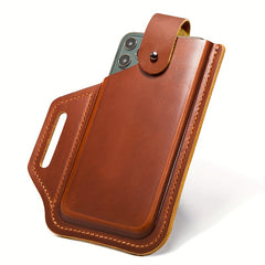 Leather Retro Mobile Phone Pocket Men's Belt Hanging Bag