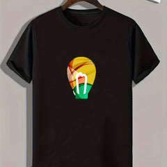 Abstract Print Men's Graphic Tee for Summer