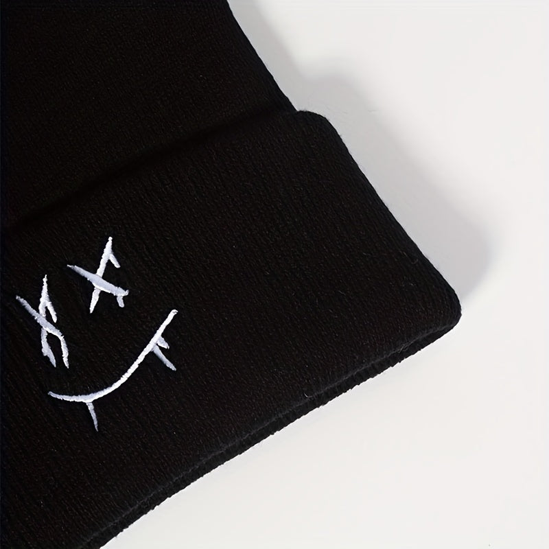 Unisex Evil Embroidered Knitted Hat Outdoor Style