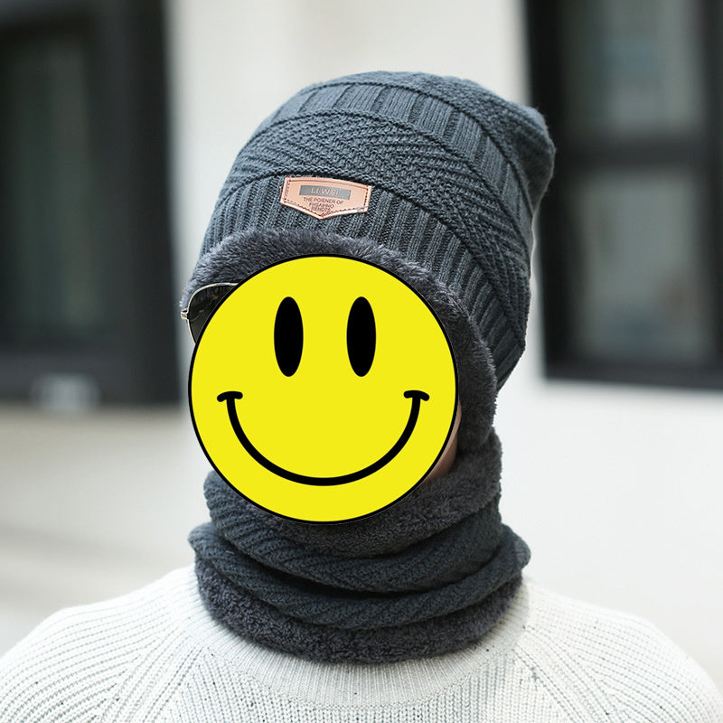 Thick Knit Woolen Beanie Hat & Scarf Set for Winter