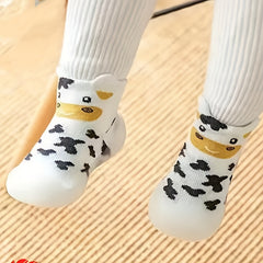 Cartoon Cow Slip On Sock Shoes For Baby Girls