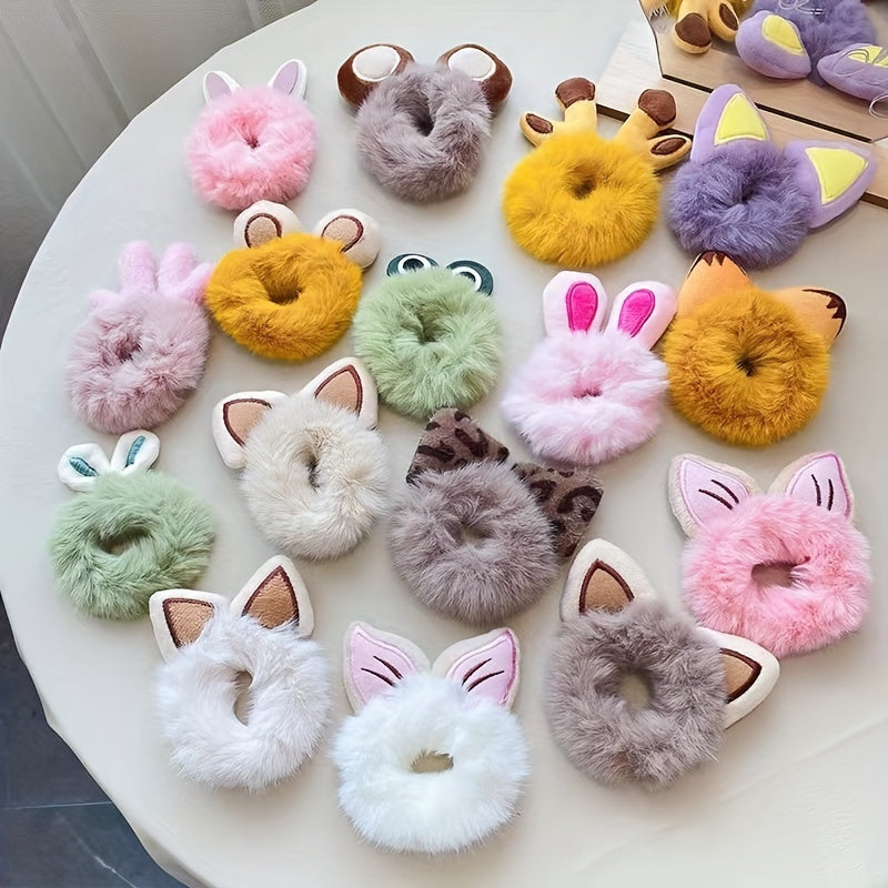 Cartoon Animal Ears Hair Tie Soft Hair Ring for Baby Girls