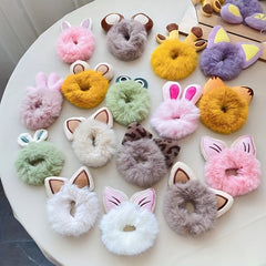 Cartoon Animal Ears Hair Tie Soft Hair Ring for Baby Girls