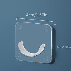 2pcs Clear Adhesive Curtain Rod Brackets Adjustable Wall Mount Holders
