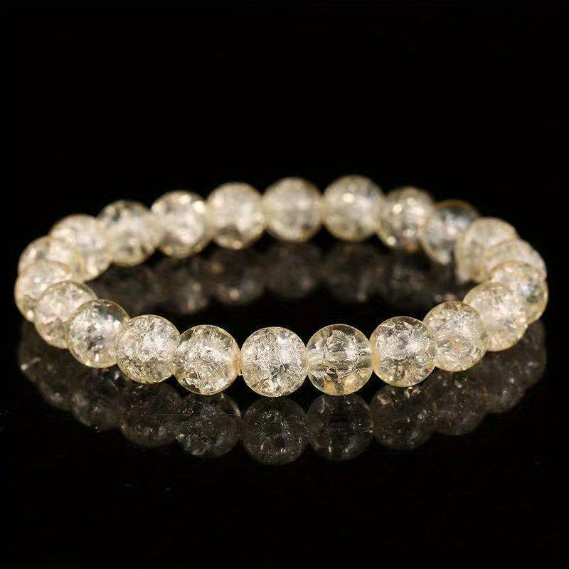 Crystal Glass Beaded Chain Bracelet for Men Women