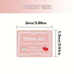 500pcs Vintage Camera Stickers 3 81 5 08 cm Pink Thank You Small Business