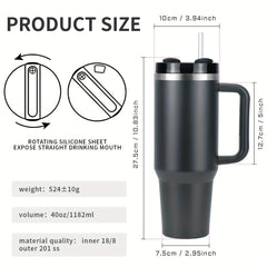 40oz Insulated Stainless Steel Tumbler with Handle