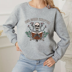 Skull Print Sweatshirt Crew Neck Long Sleeve Casual Women's Clothing
