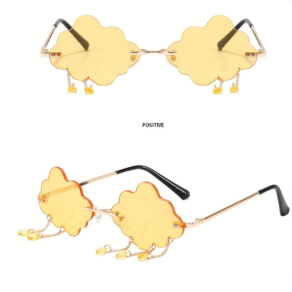 Cloud Sunglasses Raindrop Rimless Sunglasses Funny Party Glasses