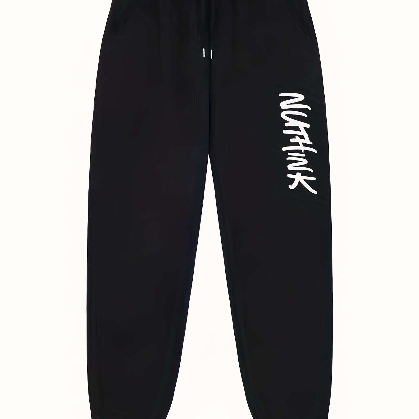 Men's Letter Print Joggers with Pockets Stretch Waist Casual Pants