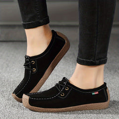 Women's Solid Loafers Lightweight Closed Toe Slip On Shoes