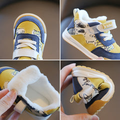 Warm Fleece Baby Boys Sneakers Lightweight Non Slip Shoes for Outdoor Walking