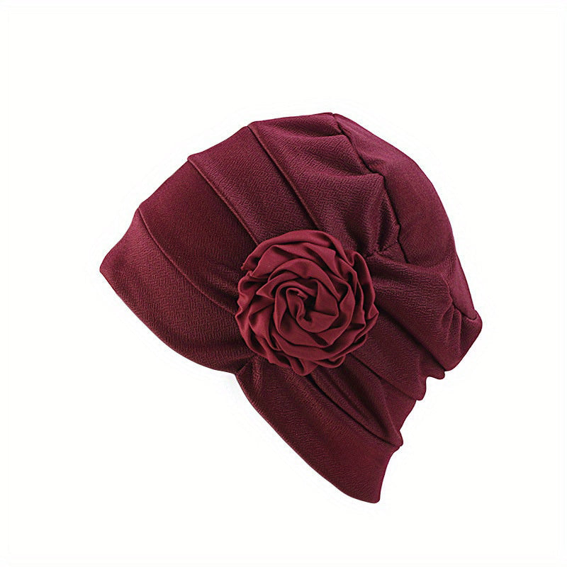 Solid Ruched Head Wrap Elastic Head Scarf Hijab