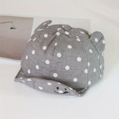 Kids Polka Dot Bear Ear Baseball Cap Sun Protection Hat