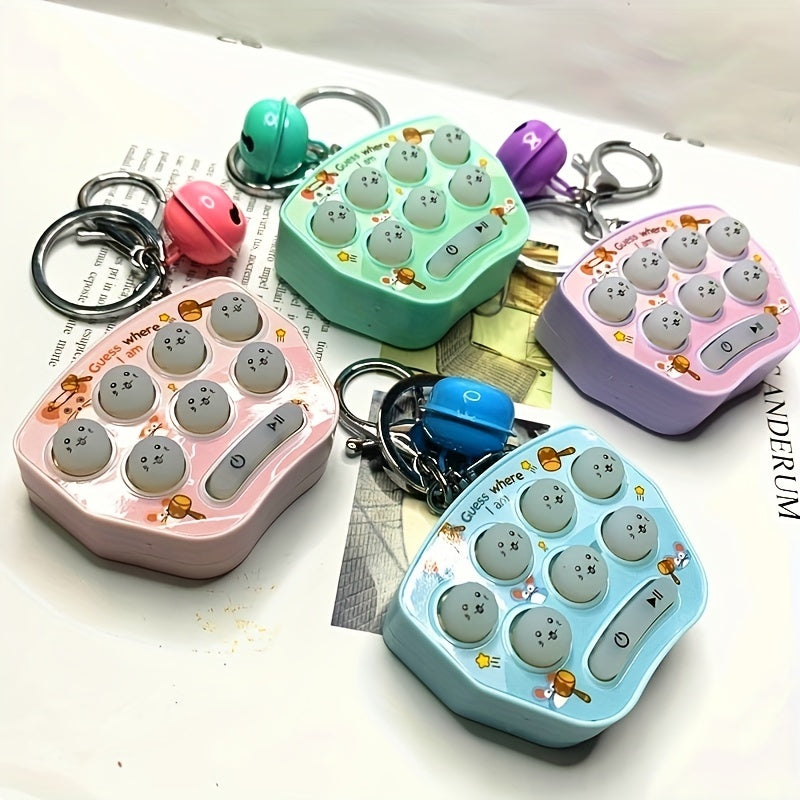 Whac A Mole Game Machine Keychain Pendant Handheld Game Console Toy