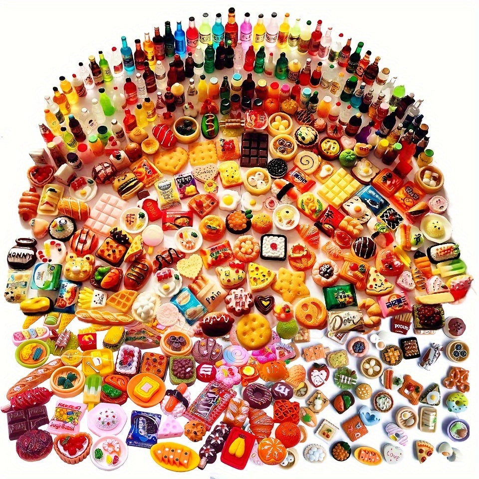 Mini Food and Drinks Set for Dollhouse Play