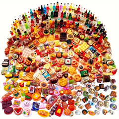 Mini Food and Drinks Set for Dollhouse Play