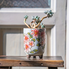 Hand-painted Meat Plant Flower Pot Yanxi Ceramic Flower Pot