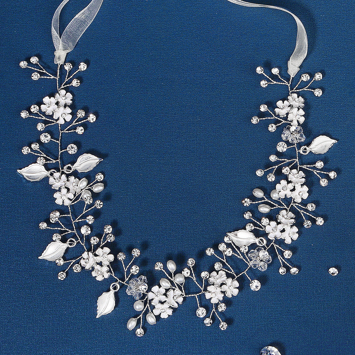 Flower Bride Wedding Headband Leaf Hair Vine Braid Headpiece Bridal Hair Accesso