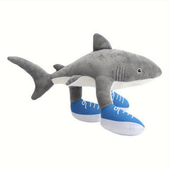 Adorable Shark Plush Toy Soft Polyester Stuffed Animal Gray Tralako