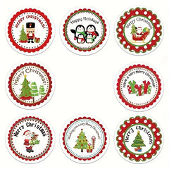 500 Christmas Festive Stickers - Animals Snowmen Trees - Small Business Supplies