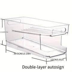 1pc Refrigerator Organizer Bin Beverage Storage Box Soda Can Food Storage Rack