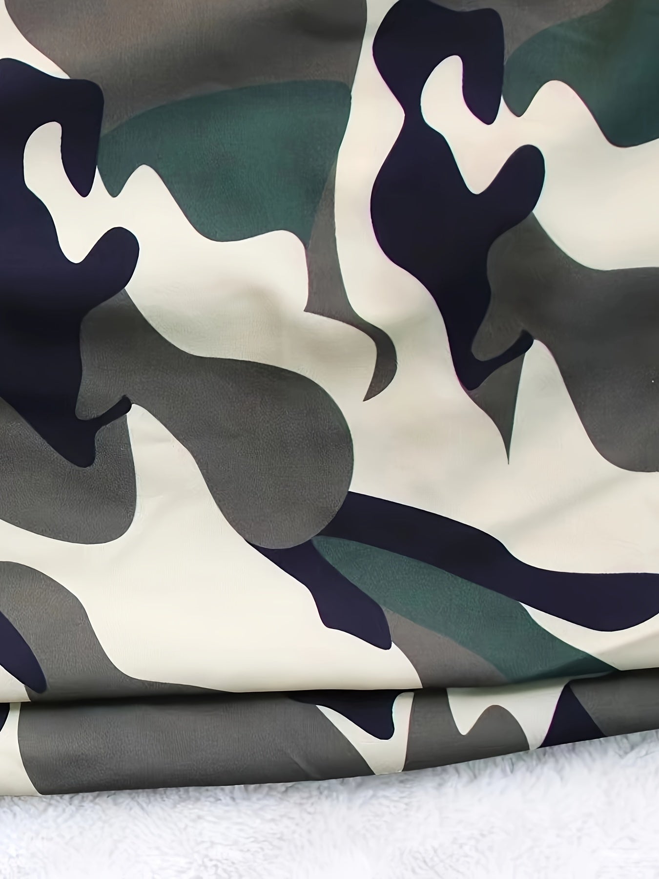 Camo Print Long Sleeve Maxi Shirt Dress