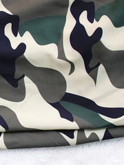 Camo Print Long Sleeve Maxi Shirt Dress