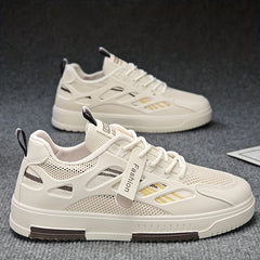 Men's Lace-up Mesh Athletic Sneakers Comfy Breathable Shoes