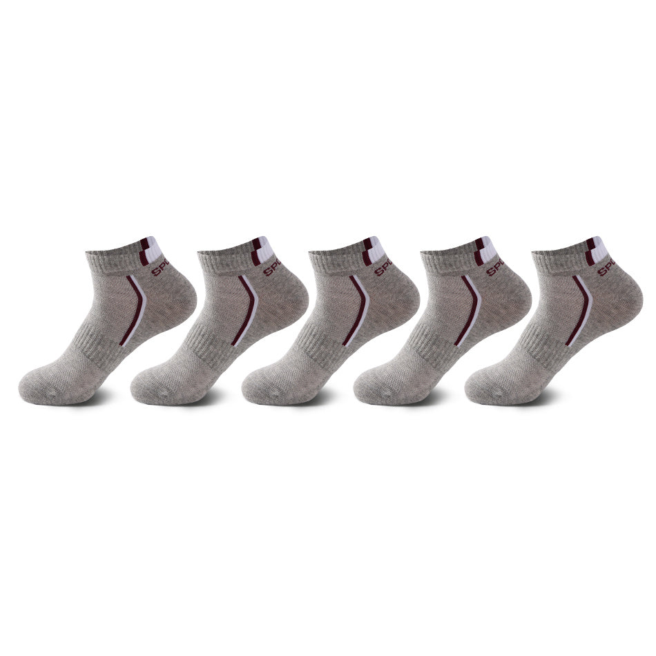 5 Pairs Women's Sporty Ankle Socks with Letter Print